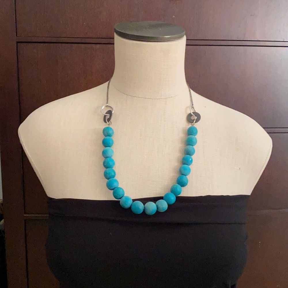 Handmade wooden bead necklace
